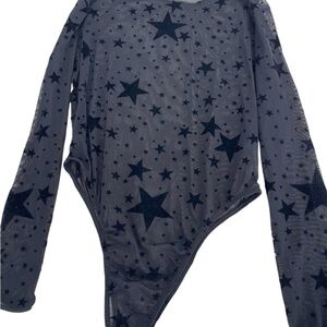 Nasty Gal Black Star Mesh Top